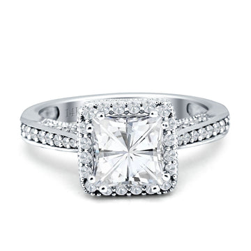 Princess Cut Halo Tapered Ring